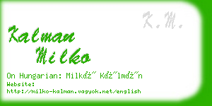 kalman milko business card